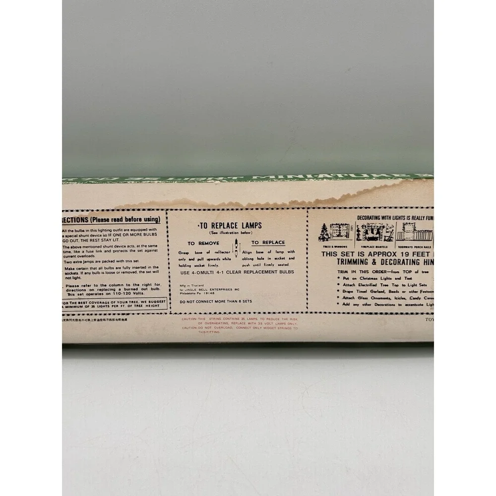 Vintage Jingle Bell Alberto‎ 35 Light Miniature Set Christmas Lights